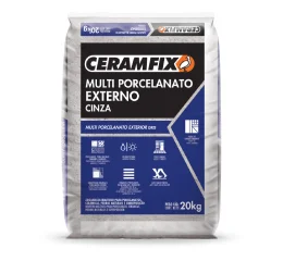 Argamassa Colante Multi Porcelanato Externo Cinza 20 kg Ceramfix